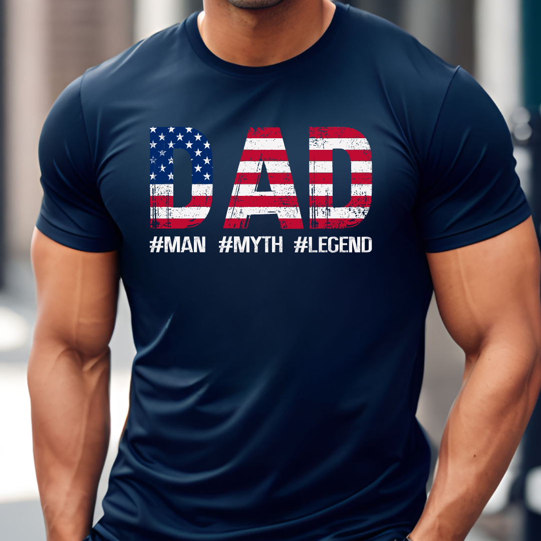 Dad , Man, Myth, Legend T-shirt Navy