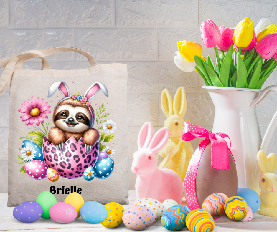 Personalized Easter Tote Bag | Zoo Animals | Custom Name | Easter Hunt Essentials - Gifting Headquarters