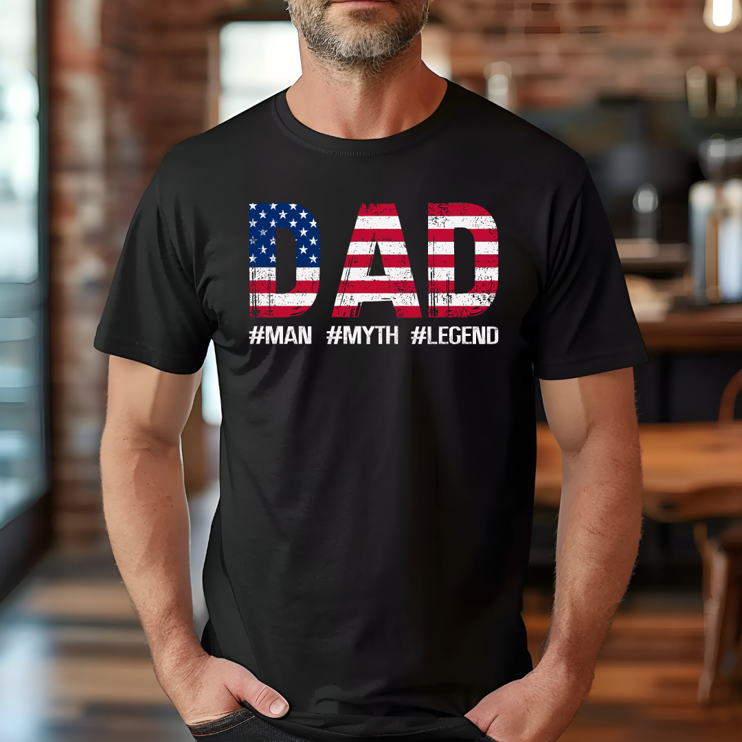 Dad , Man, Myth, Legend T-shirt Black