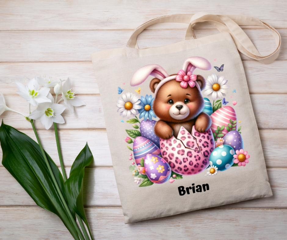 Personalized Easter Tote Bag | Zoo Animals | Custom Name | Easter Hunt Essentials - Gifting Headquarters