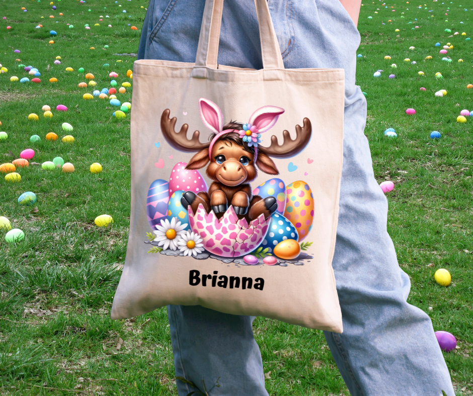 Personalized Easter Tote Bag | Zoo Animals | Custom Name | Easter Hunt Essentials - Gifting Headquarters