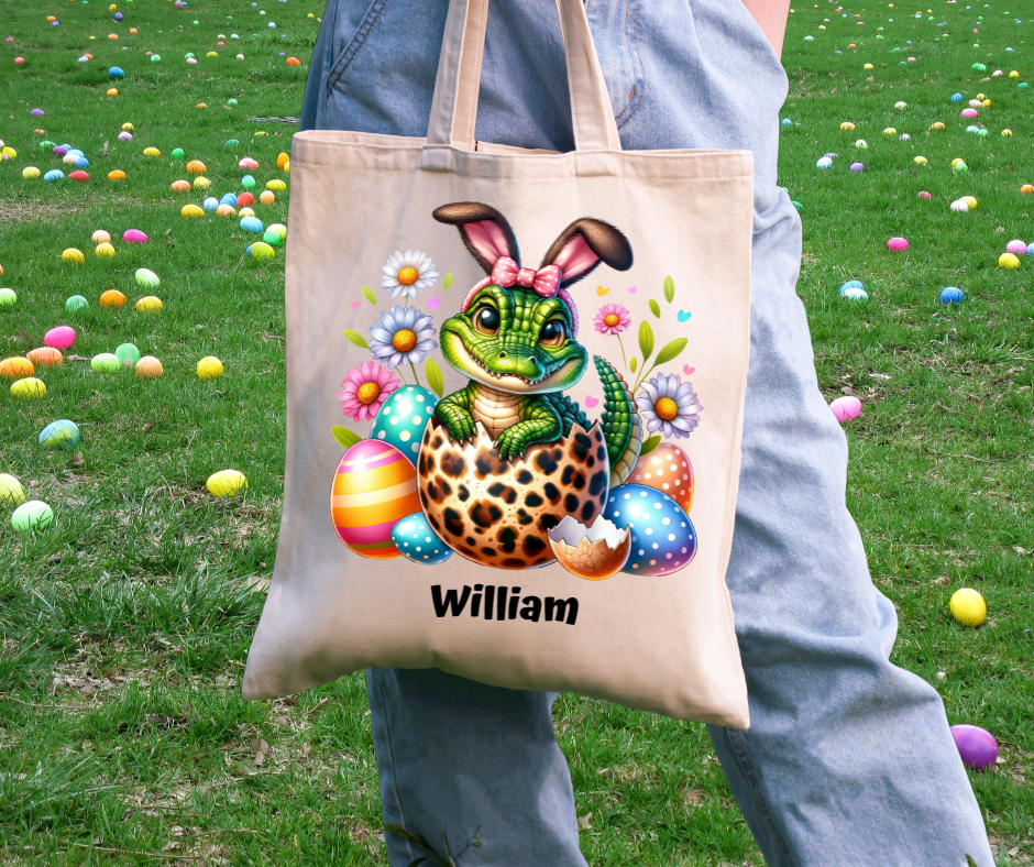 Personalized Easter Tote Bag | Zoo Animals | Custom Name | Easter Hunt Essentials - Gifting Headquarters