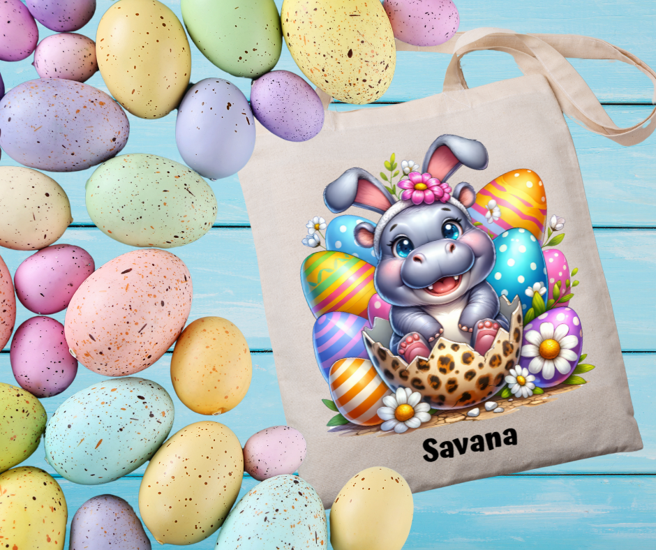 Personalized Easter Tote Bag | Zoo Animals | Custom Name | Easter Hunt Essentials - Gifting Headquarters