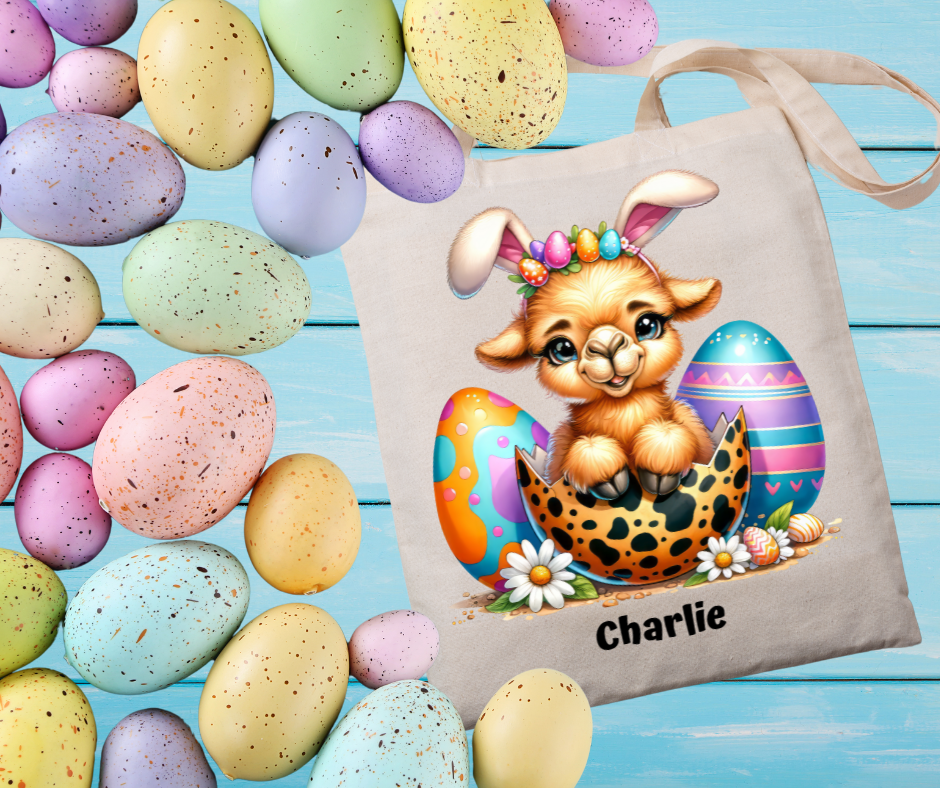 Personalized Easter Tote Bag | Zoo Animals | Custom Name | Easter Hunt Essentials - Gifting Headquarters