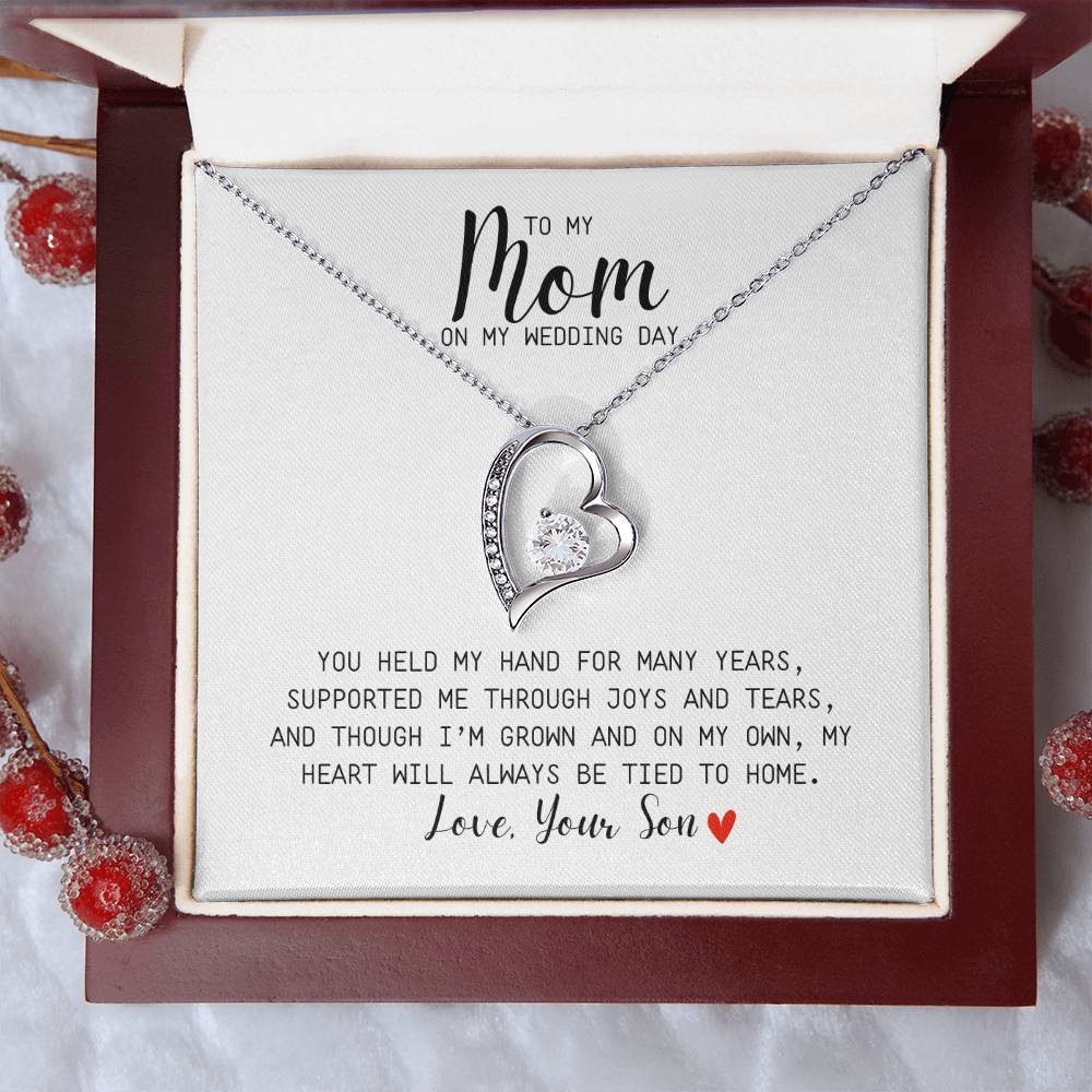 To My Mom On My Wedding Day l Love Knot Necklace l Love, Your Son l