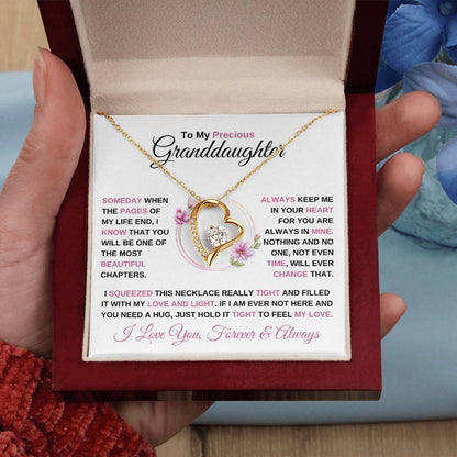 To My Precious Granddaughter | Always In My Heart | Granddaughter Forever Love Necklace - Gifting Headquarters