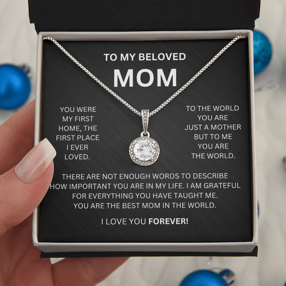 To My Beloved Mom | You Were My First Home | Eternal Hope Necklace - Gifting Headquarters To My Beloved Mom | You Were My First Home | Eternal Hope Necklace Gifting Headquarters Two Tone Box ShineOn Fulfillment Jewelry