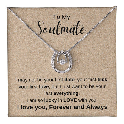 To My Soulmate | Lucky In Love Necklace - Gifting Headquarters To My Soulmate | Lucky In Love Necklace Gifting Headquarters Two Tone Box ShineOn Fulfillment Jewelry