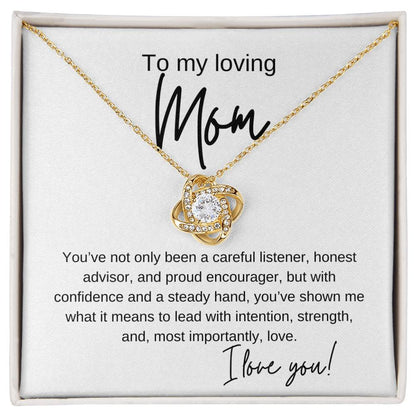 To My Loving Guiding Light Mom | Love Knot Necklace From Son