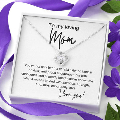 To My Loving Guiding Light Mom | Love Knot Necklace From Son