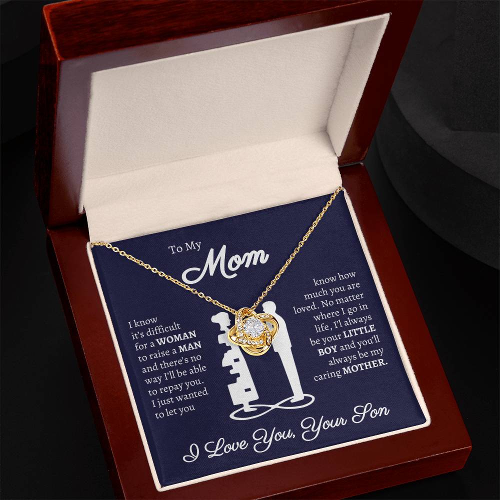 [Almost Sold Out] To My Mom' Love Knot Necklace | From Son with Love | Thoughtful Gift for Mom