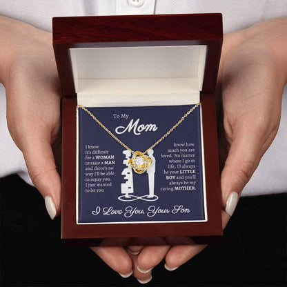 [Almost Sold Out] To My Mom' Love Knot Necklace | From Son with Love | Thoughtful Gift for Mom