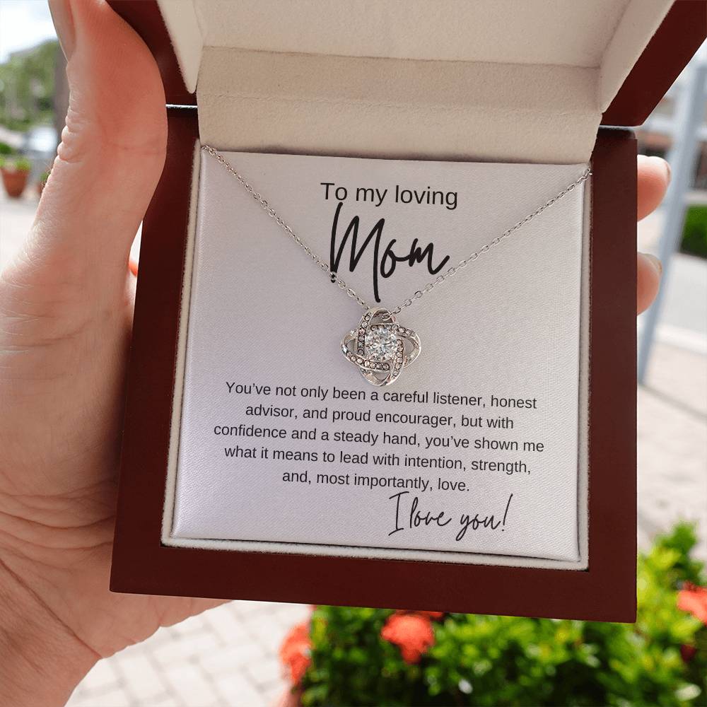 To My Loving Guiding Light Mom | Love Knot Necklace From Son