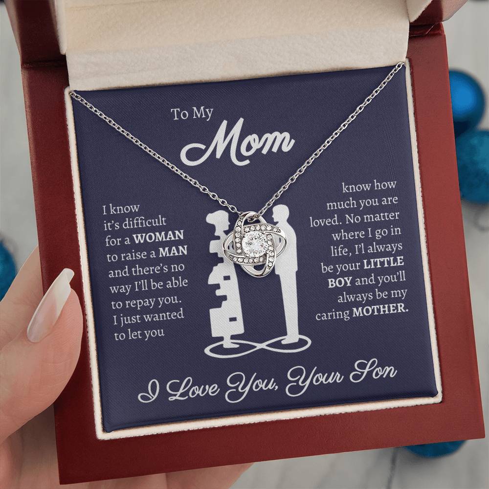 [Almost Sold Out] To My Mom' Love Knot Necklace | From Son with Love | Thoughtful Gift for Mom