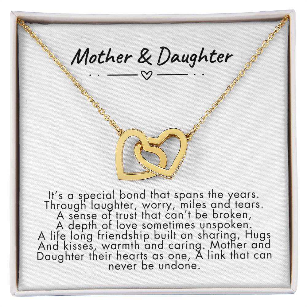 Interlocking Hearts Necklace For Mother and Daughter