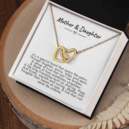 Interlocking Hearts Necklace For Mother and Daughter