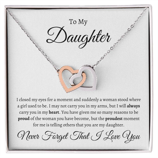 From Pride to Pendant: For A Loving Daughter | Linked Hearts Necklace - Gifting Headquarters