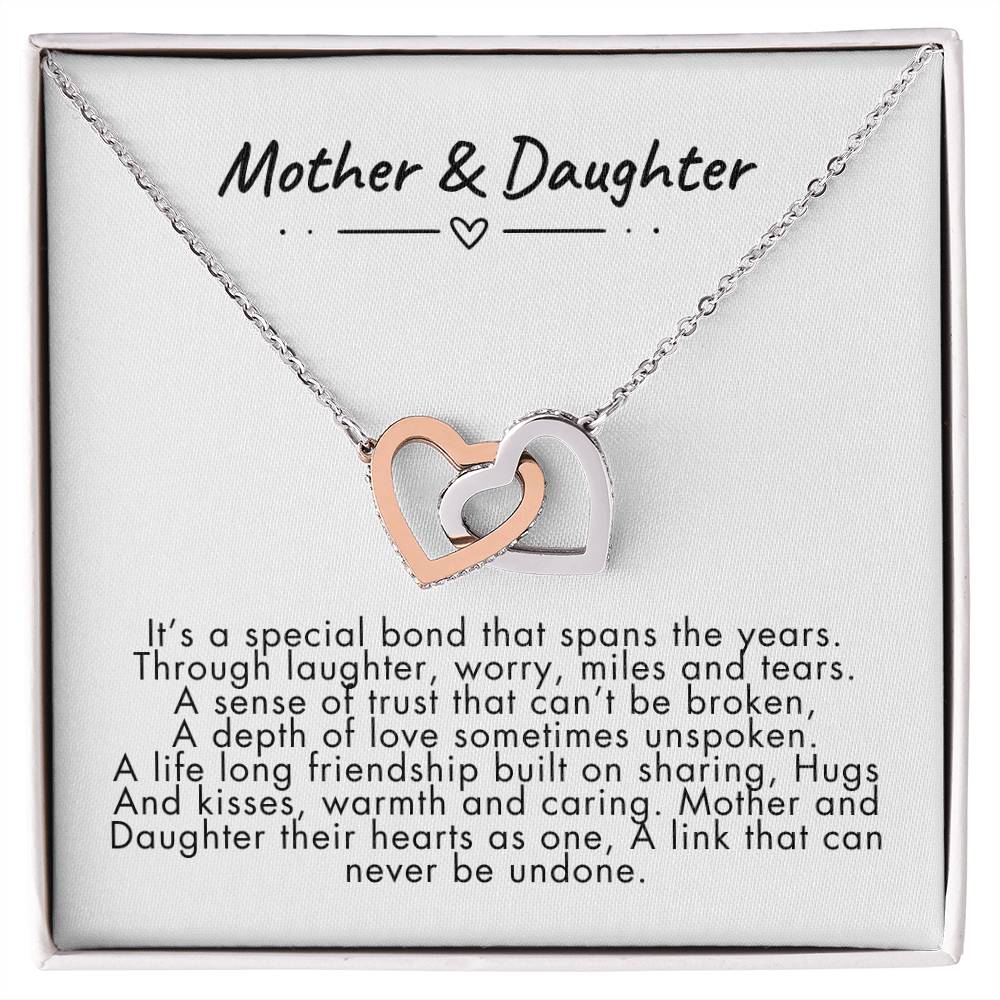 Interlocking Hearts Necklace For Mother and Daughter