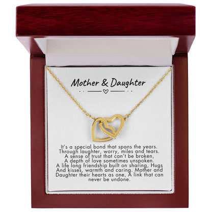 Interlocking Hearts Necklace For Mother and Daughter