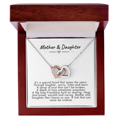 Interlocking Hearts Necklace For Mother and Daughter