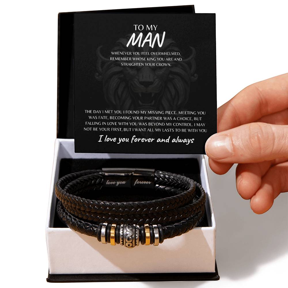 To My Man- Straighten Your Crown- Bracelet - Gifting Headquarters