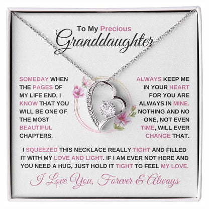 To My Precious Granddaughter | Always In My Heart | Granddaughter Forever Love Necklace - Gifting Headquarters