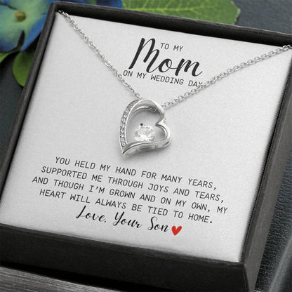 To My Mom On My Wedding Day l Love Knot Necklace l Love, Your Son l