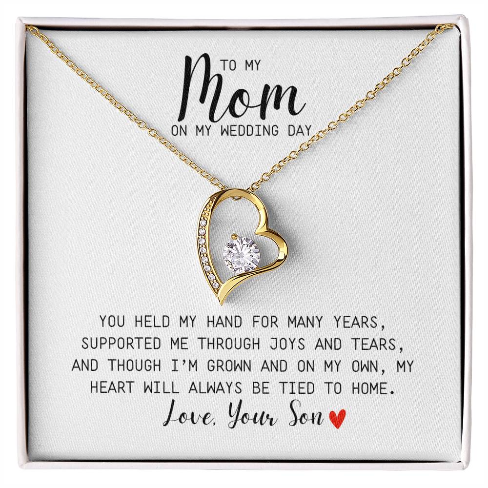 To My Mom On My Wedding Day l Love Knot Necklace l Love, Your Son l