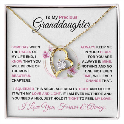 To My Precious Granddaughter | Always In My Heart | Granddaughter Forever Love Necklace - Gifting Headquarters