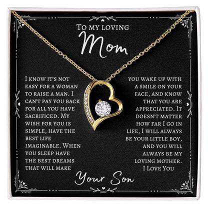 Forever Grateful From Son to Mom | Forever Love Necklace